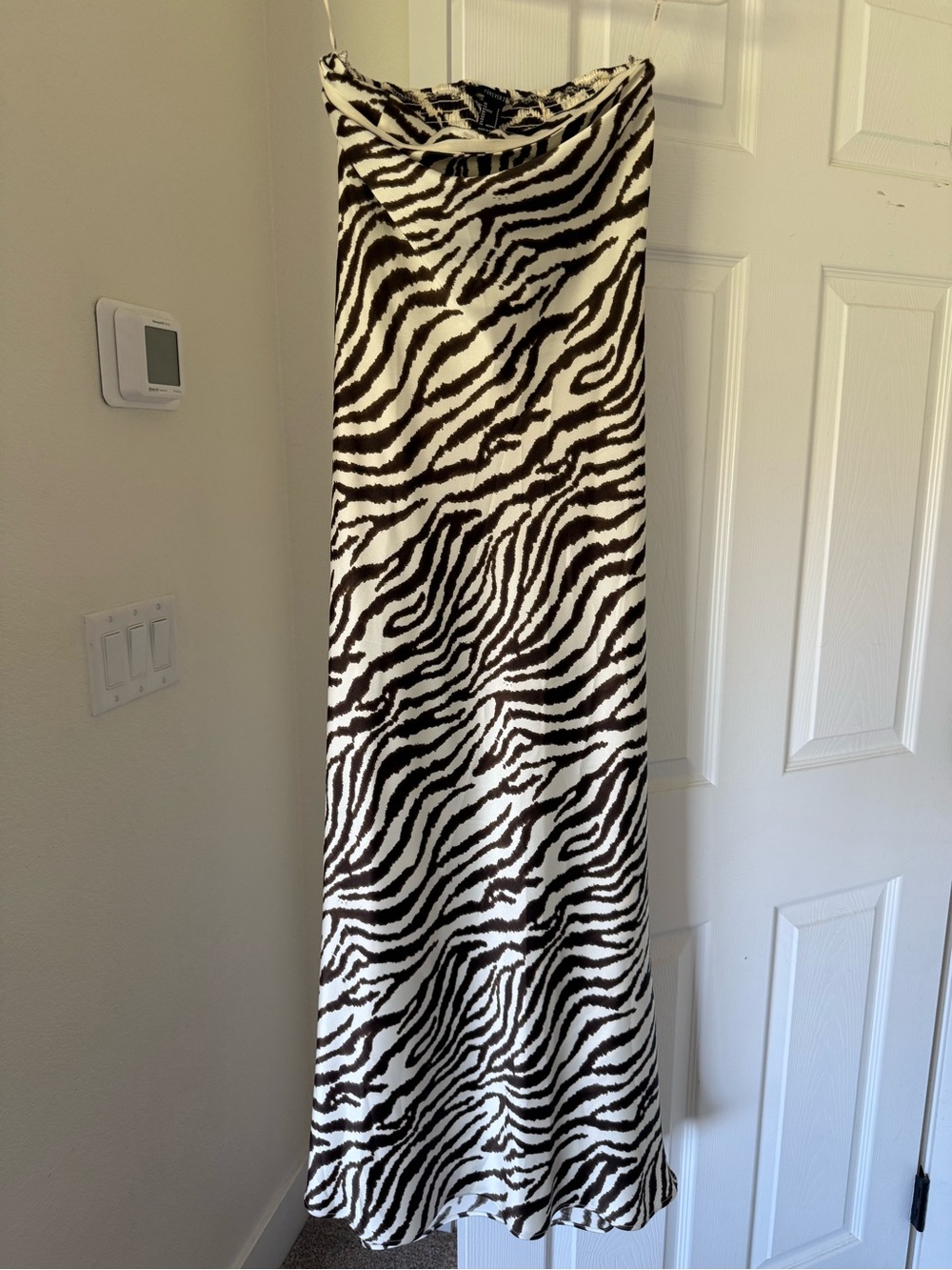 NWT Zebra Print Slip Dress - Dark brown & White